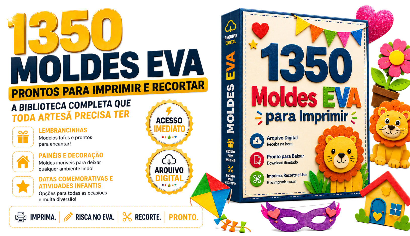 1350 Moldes EVA prontos para imprimir e recortar